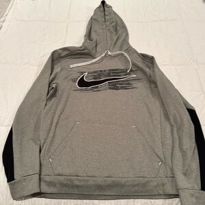 Grey and Black Nike Hoodie with black swish size M Men’s